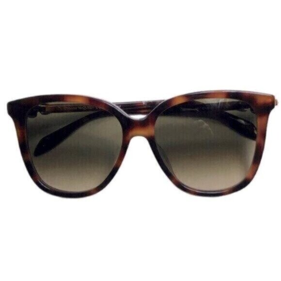 NWT Alexander McQueen Classic Tortoise Shell Square Modern Chic Sunglasses - Picture 3 of 12